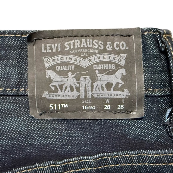 Levi’s 511 Slim Boys Denim Jeans 16R NWOT Y2K Skater Dark Wash Streetwear - Picture 5 of 5